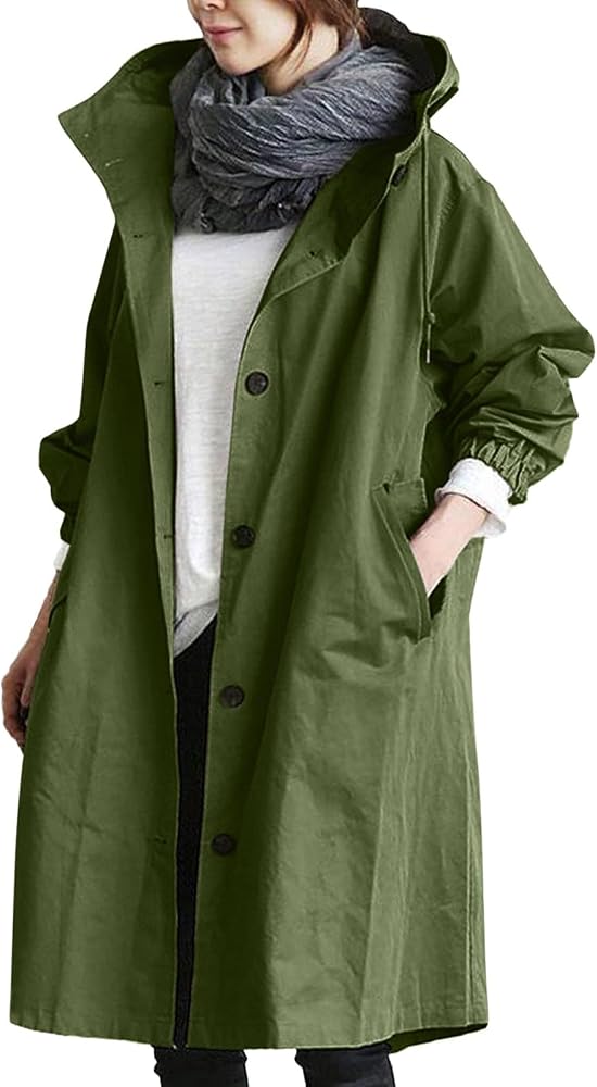 regenmantel-damen-631hxi-1.jpg Kwatieh Regenjacke Damen Wasserdicht Schwarz Regenmantel Oversize Damen Softshelljacken Damen Wandern Sommerjacke S 5XL Atmungsaktiv Regenmantel ... – Bild 1