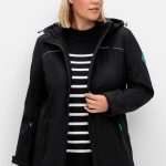 sheego Skijacke aus Softshell, wasser und windabweisend in schwarz | Sheego