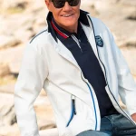 Softshelljacke mit Patch und Print ivory