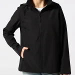 Softshelljacke mit Innenfleece für Damen, schwarz