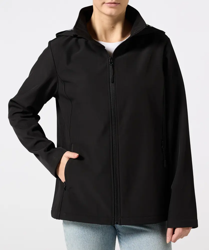 softshelljacke-691zyl.webp Softshelljacke mit Innenfleece für Damen, schwarz – Bild 1
