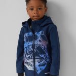 Wetterfeste Softshell Jacke mit Fleece Futter und fixierter Kapuze Tiefblau | s.Oliver