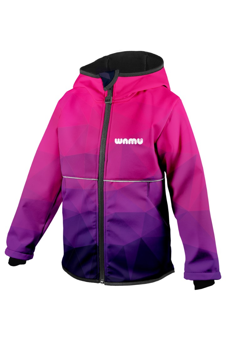 softshelljacke-kinder-761fja-1.jpg Kinder Softshelljacke, MOSAIC, purple, Größe 110 116 | WAMU® – Bild 1