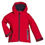 BMS SoftShell Jacke mit Kapuze für Kinder in rot Gr. 92. Tolle Outdoorjacke mit Wärmeisolation durch Fleecefutter. Atmungsaktiv, Wasserfest