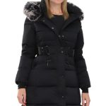 Steppmantel mit Kapuze und Webfellbesatz Damen 81169, 89,95 €