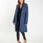 Faina Damen Leichter Steppmantel in marine