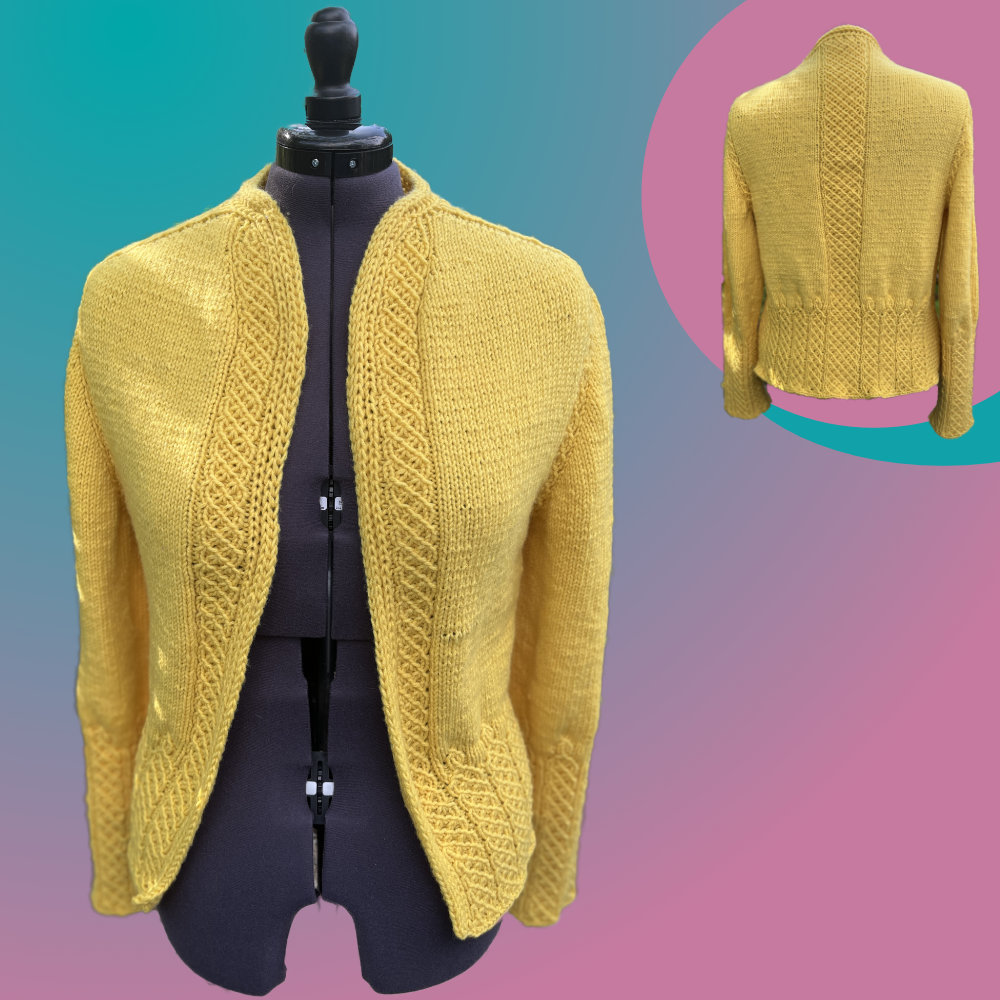 strickjacke-109sen-1.jpg Strickjacke Blume des Lebens Kurz | Einzelanleitung | Wollpaket mit My Fair Linie 449 | Stricken | Sylvie Rasch Sylvie Rasch – Bild 1