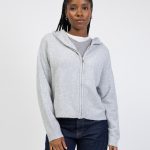 Strickjacke mit Kapuze S / grey