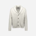 Woll Mischung Strickjacke in Weiß