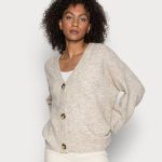 Cream CRMERLE OVERSIZED Strickjacke oat melange/beige Zalando