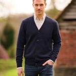 Herren Merino Strickjacke ''The Cardigan'' navy XS
