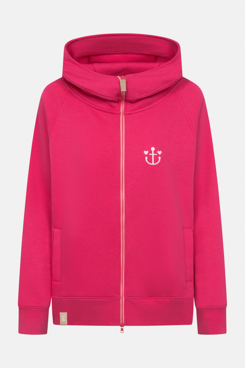 sweatjacke-135eqg-1.jpg Ankersmile Damen Pink Glo Sweatjacke Zip Hoodie – Bild 1