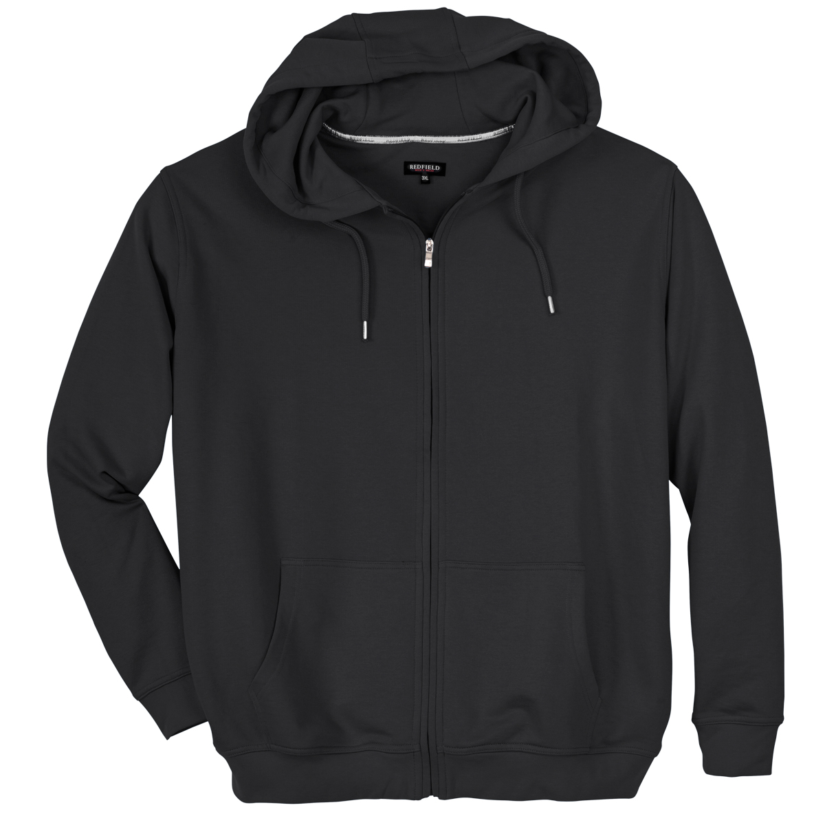 sweatjacke-930qmm-1.jpg Übergrößen Sweatjacke Herren schwarz Redfield | bigtex – Bild 1