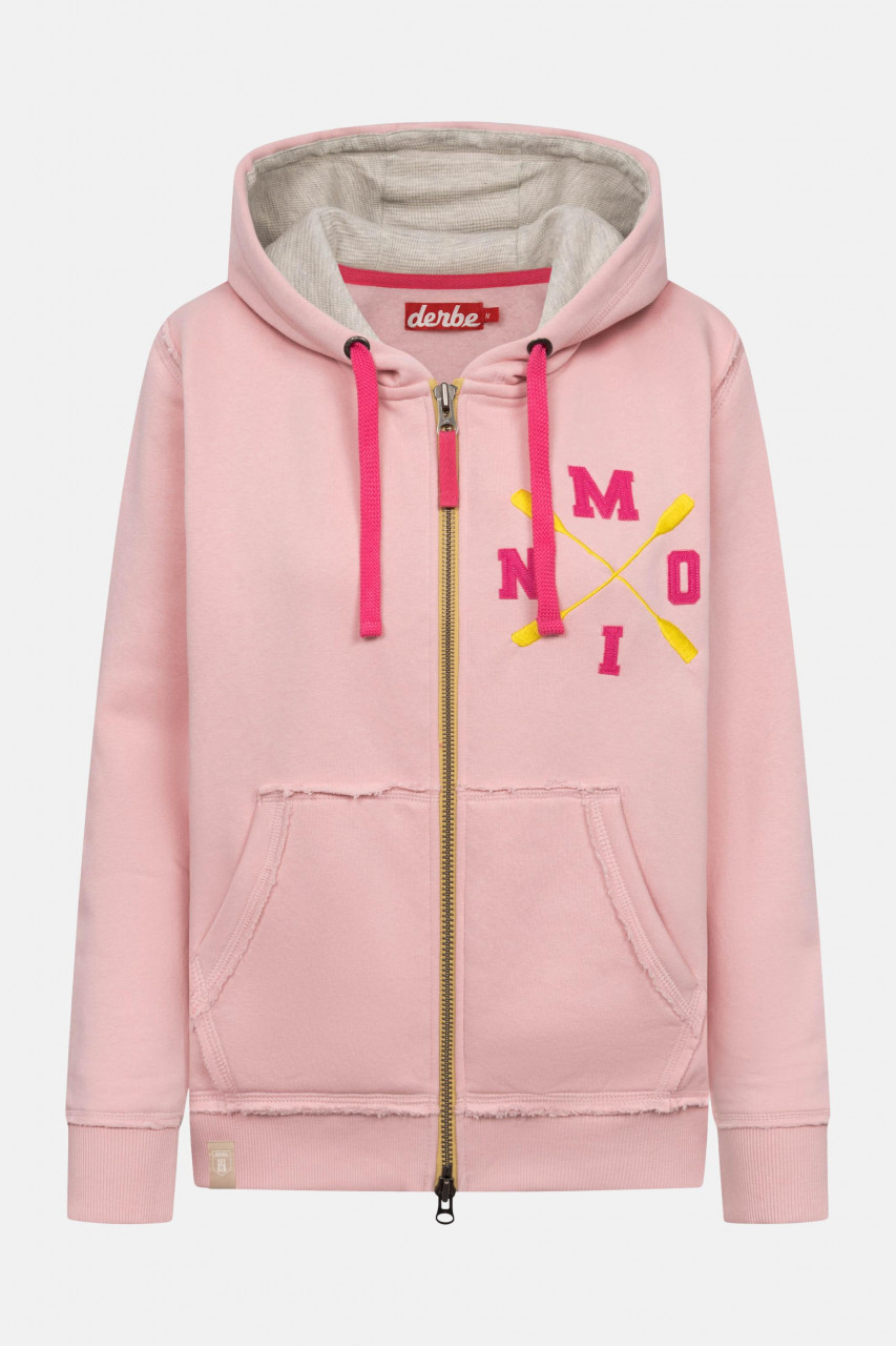 sweatjacke-damen-308pvt-1.jpg Moin X Damen Coral Blush Rosa Sweatjacke Zip Hoodie GOTS – Bild 1
