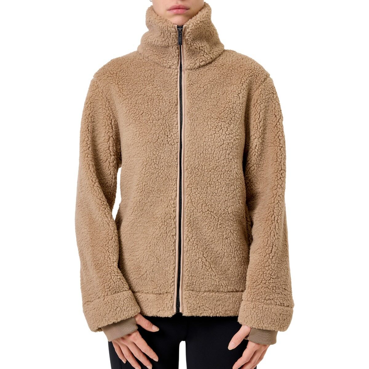 teddy-jacke-damen-001eyg-1.jpg Jacke Damen Teddy Fleece Jacket Sand Kollektion – Bild 1