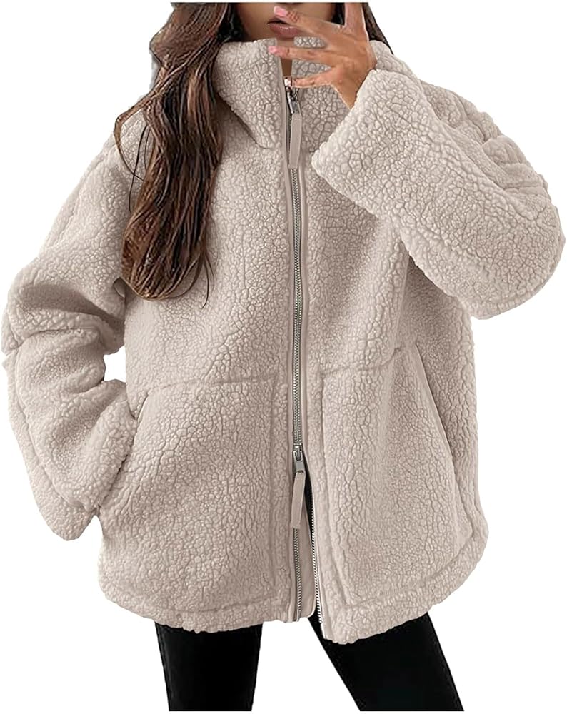 teddy-jacke-damen-650xah-1.jpg Generisch Teddyjacke Damen Winter Teddyfleece Jacke Warm Doppelschieber Reißverschluss Winterjacke Thermal Teddy Wintermantel Einfarbig Fleecejacke Flauschig Plüschjacke Outdoor Fleecemantel : Amazon.de: Fashion – Bild 1