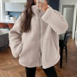 teddyjacke Damen, Fleecejacke Teddy Teddyjacke Damen Warme Dicke Winter Teddyfleece Jacke mit Taschen Reißverschluss Wintermantel Plüschjacke Winterjacke 001a Beige, S : Amazon.de: Fashion