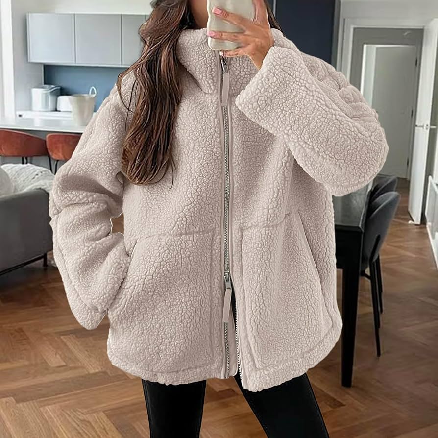 teddy-jacke-damen-701okc-1.jpg teddyjacke Damen, Fleecejacke Teddy Teddyjacke Damen Warme Dicke Winter Teddyfleece Jacke mit Taschen Reißverschluss Wintermantel Plüschjacke Winterjacke 001a Beige, S : Amazon.de: Fashion – Bild 1