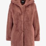Urban Classics LADIES HOODED TEDDY COAT Wintermantel darkrose/rosa Zalando