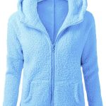 Generisch Fleecejacke Damen Winter Teddy Jacke Herbst Kapuzenpullover,Warme Plüschjacke Mit Kapuze Sweatshirt Große Größen Übergangsjacke Tasche ...
