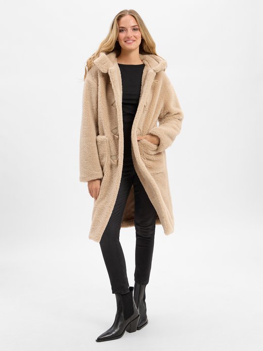 teddymantel-damen-200ysm-1.jpg Amber & June Damen Teddymantel in beige – Bild 1