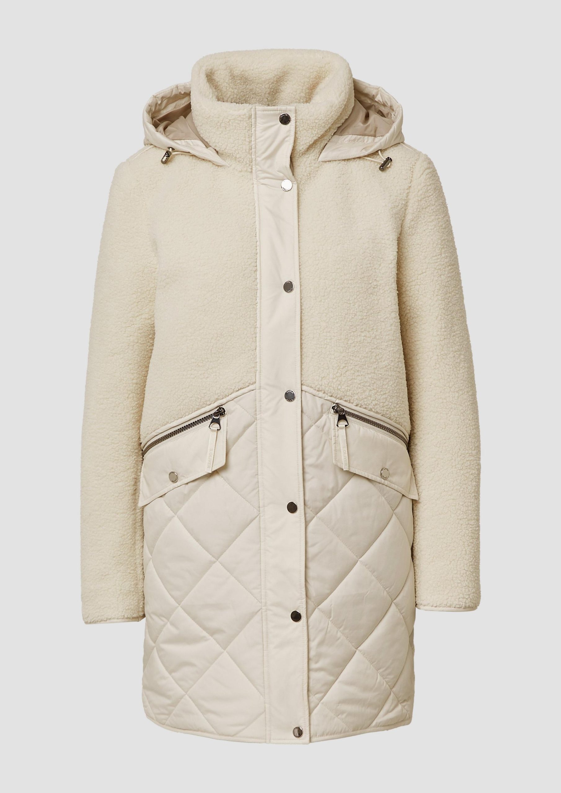 teddymantel-damen-281czn-1.jpg Kurzer Teddymantel im Fabricmix Helles beige | s.Oliver – Bild 1