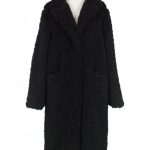 Damen Teddymantel in schwarz Made in Italy
