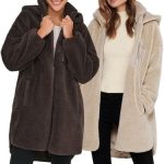 Only Damen Teddy Mantel Jacke Damenjacke Plüschmantel ONLSascha Life Sherpa | eBay.de