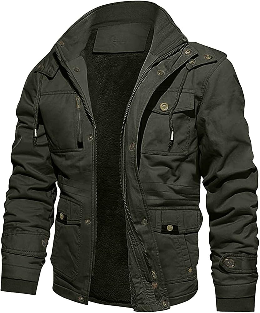 uebergangsjacke-herren-703iks.jpg TDEOK Kapuzenjacke Herren Baumwolle: Freizeitjacke Übergangsjacke Mit Mehreren Taschen Softshelljacke Mit Abnehmbarer Kapuze Bequeme Sportjacke ... – Bild 1