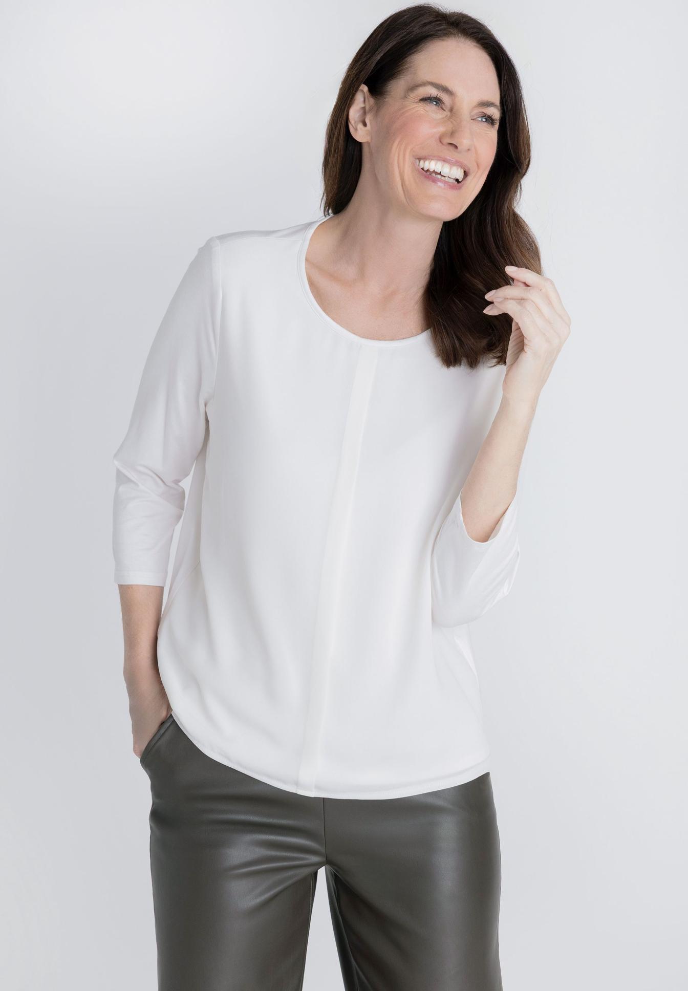 weisse-blusen-097fsq.jpg Shirt mit Raffung | ecru | 38 | NOS 726422000 902 38 – Bild 1