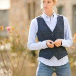 Wellington Harris Tweed Damen Weste 613 scottish blue