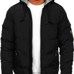 Herren Gepolsterte Winterjacke Schwarz Bolf 7408 Bolf.de