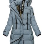 Damen Winterjacke mit Kapuze, Stahlblau