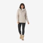 Winterjacke Damen bis 5 °C wasserdicht Wandern NH100 beige | Decathlon