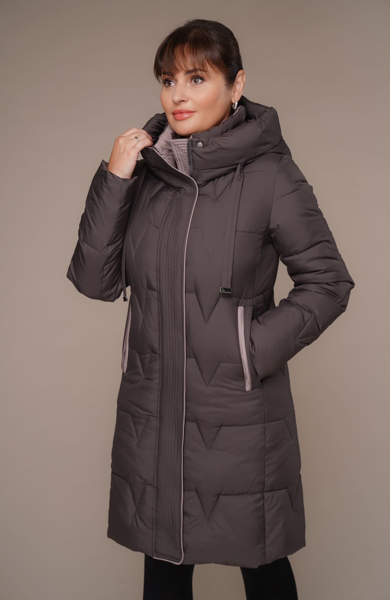 winterjacke-damen-220rgv-1.jpg Art 733 | Winterjacke | tailliert | grau | Damen | Wintermantel | XS | 34. DE GR – Bild 1