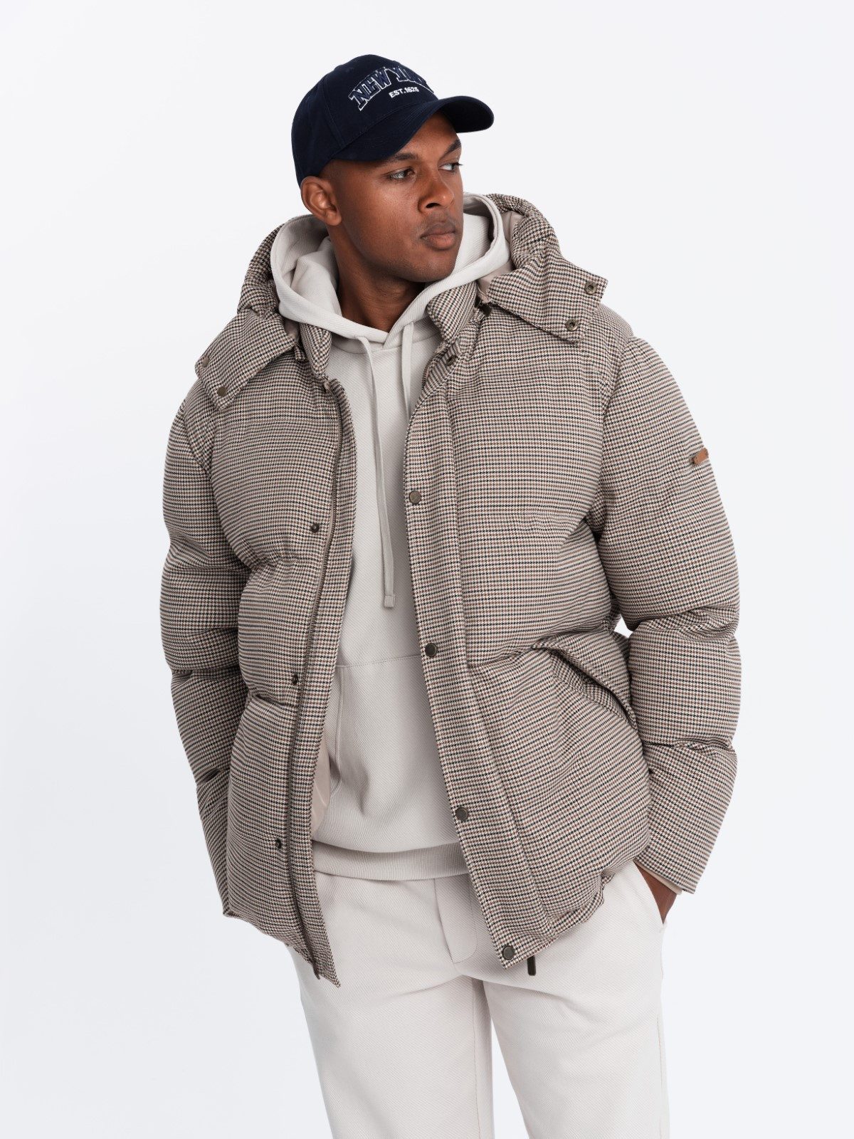 winterjacke-herren-082akc-1.jpg OMBRE Winterjacke Dick wattierte Herren Peplit Pufferjacke – Bild 1