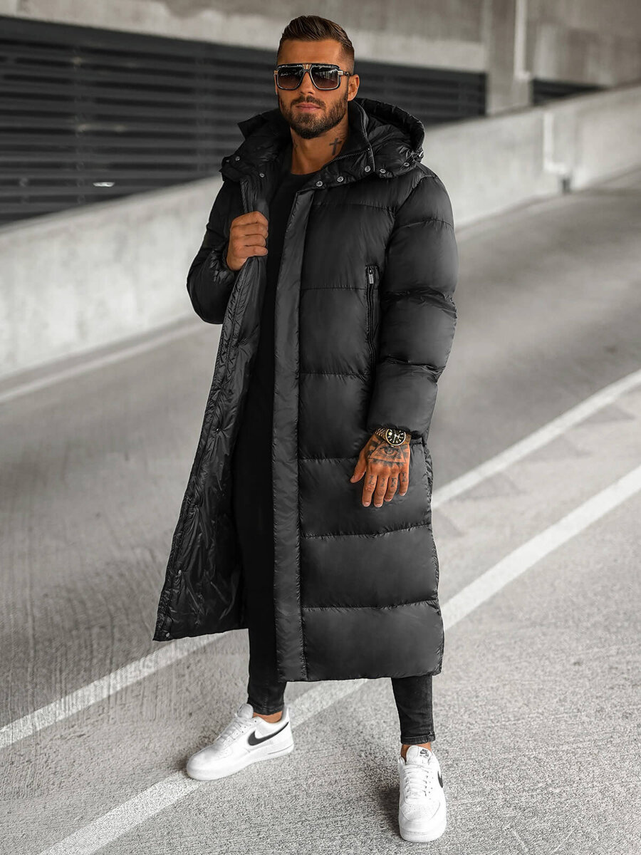 winterjacke-herren-275qub-1.jpg Herren Winterjacke Schwarz OZONEE O/M3202Z – Bild 1