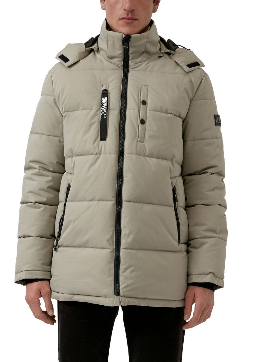 winterjacke-herren-421uxs-1.jpg I LOVE TALL fashion for tall people. s.Oliver Wasserabweisende Pufferjacke mit abnehmbarer Kapuze und sportiven Details – Bild 1