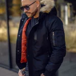 Herren Winterjacke Schwarz Bolf 2129