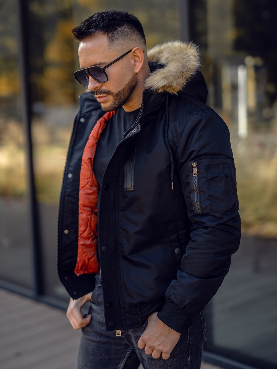 winterjacken-fuer-herren-682fwx.webp Herren Winterjacke Schwarz Bolf 2129 – Bild 1