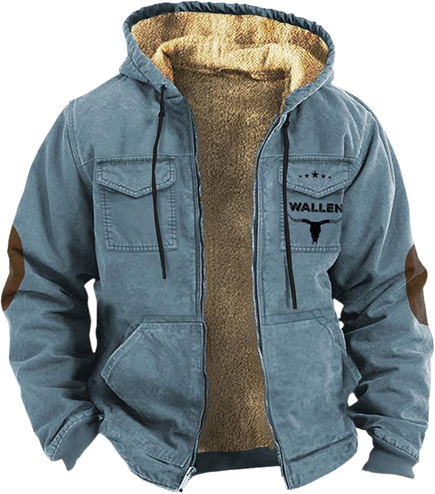 winterjacken-fuer-herren-689afl.jpg Dicke Winterjacken für Herren, schwere Jacken, Outdoor, dick, warm, Sherpa Futter, Fleece Hoodies, Jacken, Cowboy, 3D Druck, warme Jacke, ... – Bild 1