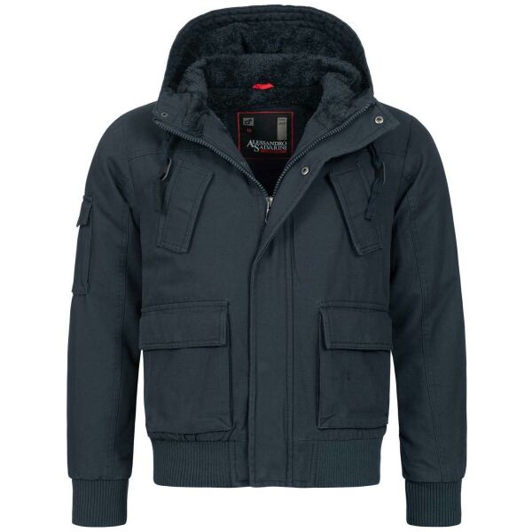 winterjacken-fuer-herren-726ggv.jpg Alessandro Salvarini Herren Winterjacke gefüttert mit Kapuze Navy Gr.M – Bild 1