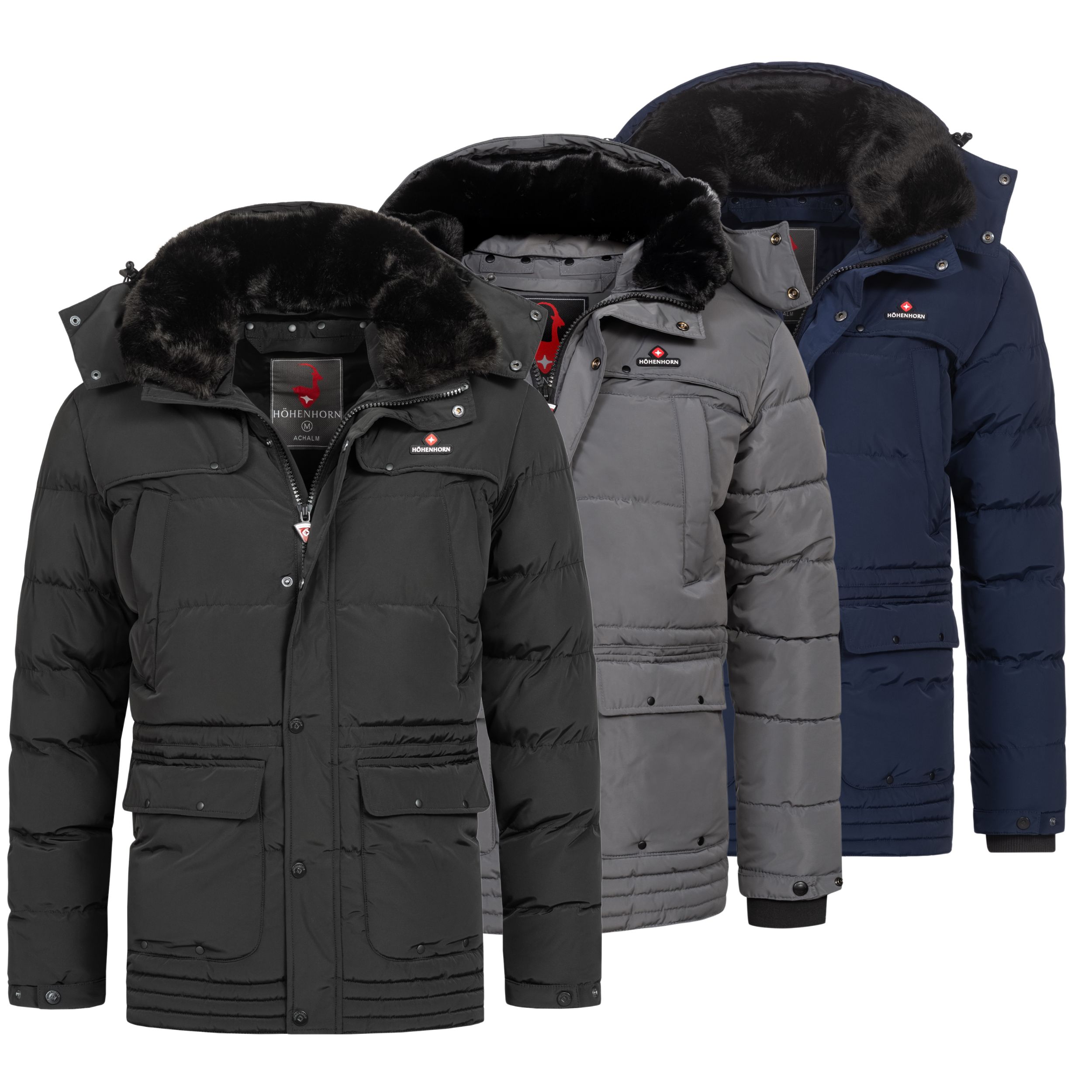 winterjacken-fuer-herren-798eou.jpg Höhenhorn Achalm Herren Winter Jacke Quilted Steppjacke Gefüttert Winterjacke – Bild 1