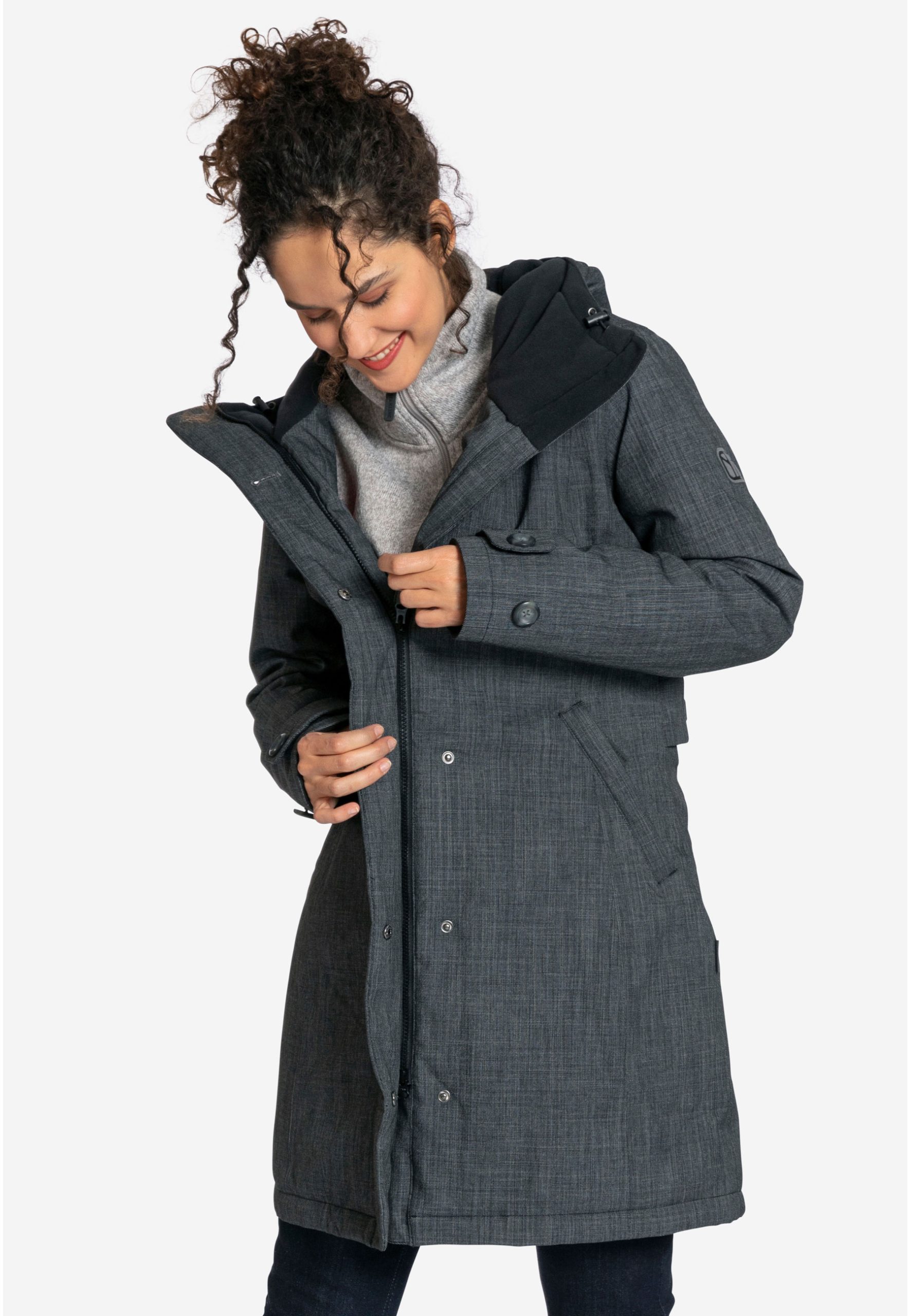 wintermantel-255meg-1.jpg Elkline Damen Wintermantel wasserdicht Grace | Winterjacke warm halblang tailliert | 2019055 | – Bild 1
