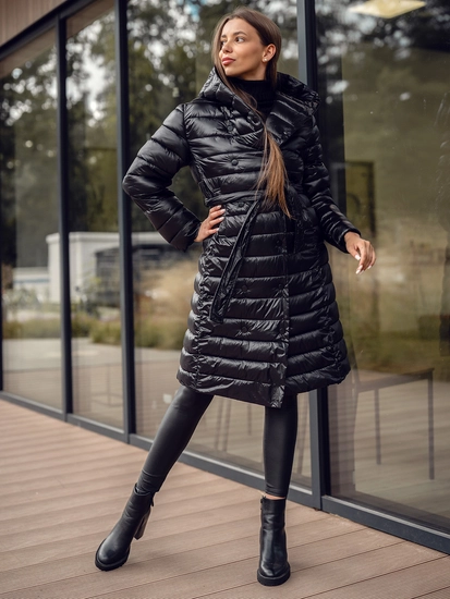 wollmantel-damen-574lyj.webp Mantel Jacke Wolle Kapuze Coat Lange Wollmantel Mit Kapuze Trenchcoat Mantel Damen Winter – Bild 1